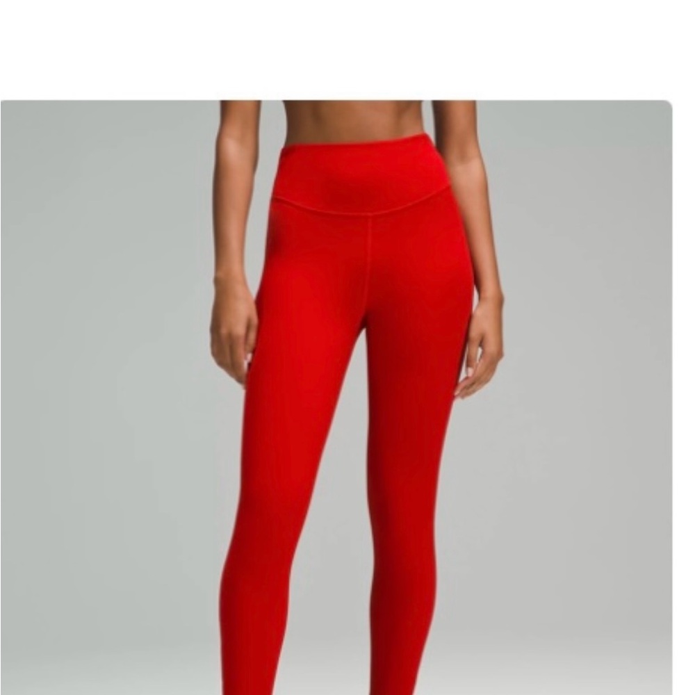 Lululemon Athletica Red High-Waisted Leggings